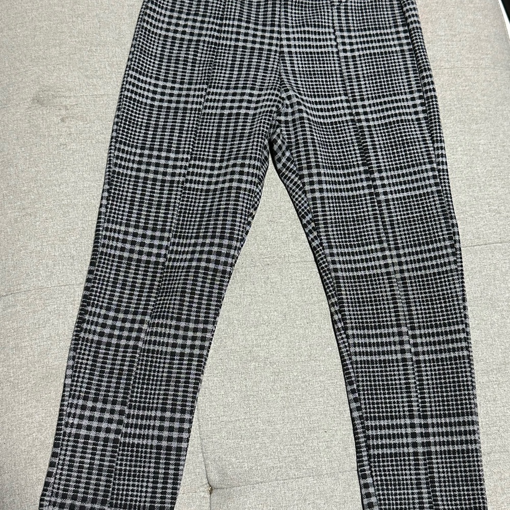 Black and Gray Plaid Pants